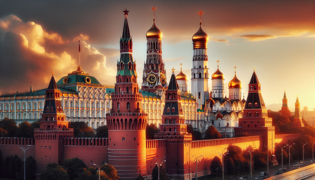 Monument en K - Kremlin de Moscou au coucher du soleil.